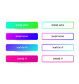 set modern gradient app or game buttons trendy vector image
