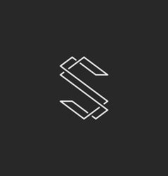 Thin line S letter logo elegant monogram for Vector Image