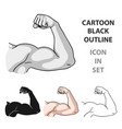 biceps icon in cartoon style isolated on white vector image