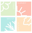 four nature seasons pastel color squares vector image