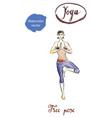 woman standing in yoga tree pose vector image vector image
