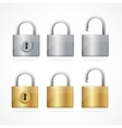 locked and unlocked padlock set vector image