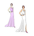 stylish fashion dressed woman 1930s 1950s style vector image vector image