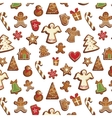 christmas gingerbread pattern vector image