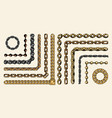 colorful collection chain pattern brushes vector image