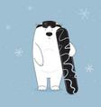 cool and cute bear on snowboard vector image vector image