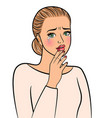 crying beautiful pop art style woman vector image vector image
