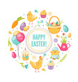 easter cartoon round concept vector image vector image