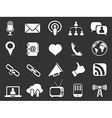 white communication icons set vector image vector image