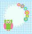 cute owl and flowers vector image vector image
