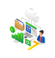 process data analysis cloud server vector image