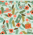 christmas and happy new year seamless pattern vector image vector image