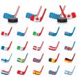 hockey sticks with flags vector image