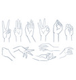 line art female hand gestures collection vector image