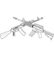 two crossed american m16 assault rifles vector image vector image