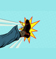businessman kicking pop art foot vector image
