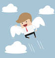 businessman flying with wings vector image