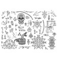 design set with mystical symbols skull snake vector image vector image