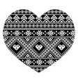 ukrainian and belarusian folk art pattern heart vector image vector image