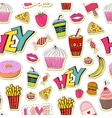 fashion seamless pattern with patches cartoon vector image