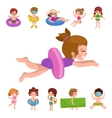 girl and boy in swimsuit isolated kids summer vector image