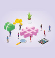 social media hashtag concept with crowd people vector image