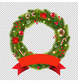 wreath with ribbon transparent background vector image vector image