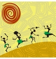 african traditional picture with silhouettes vector image
