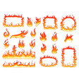 colorful fire flame effect flames glowing vector image