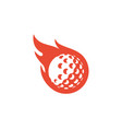 fire golf logo icon design vector image