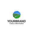 green landscape agriculture logo design concept vector image