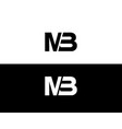 mb letter logo design vector image vector image