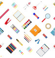 seamless pattern stationery set vector image vector image