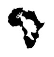 silhouette of africa with african woman inside vector image