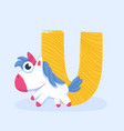 cartoon letter of the alphabet with animal vector image