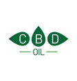 cbd product logo cannabidiol hemp oil icon vector image
