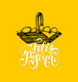 feliz pascua translated from spanish handwritten vector image vector image