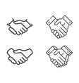handshake icons set vector image vector image