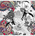 original trendy seamless artistic flower pattern vector image vector image