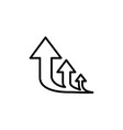 three arrow sign direction one way flat line road vector image