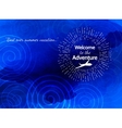 blue abstract background with plane welcome vector image vector image