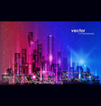 city skyline night cityscape with illuminated vector image
