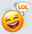 emoticon laughing out loud lol sign vector image