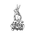 feliz pascua translated from spanish handwritten vector image vector image