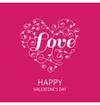 floral heart with love word - for valentines day vector image