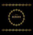 golden decorative borders and circle frame vector image vector image
