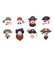 pirate masks carnival sea pirates faces mask vector image vector image