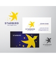 star bird abstract logo and business card vector image