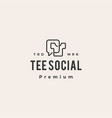 tee talk chat social hipster vintage logo icon vector image vector image