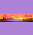 cartoon nature landscape sunset backgrounds vector image